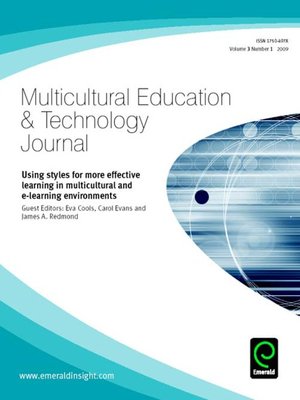 cover image of Multicultural Education & Technology Journal, Volume 3, Issue 1